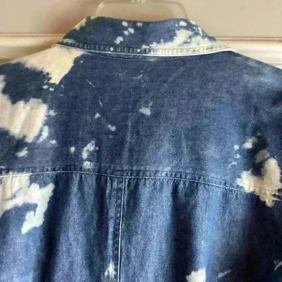 ROBBIE BEE 10 Petite Stone Washed Denim Button Down Shirt Midi Dress - Picture 10 of 12